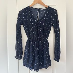 Floral Navy Romper